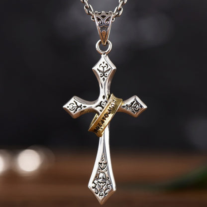 Pendentif Croix de Jésus | Argent sterling S925 pour hommes, design rétro