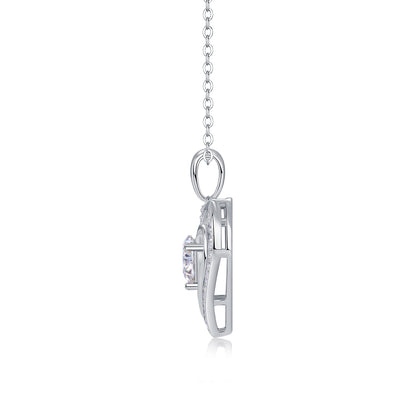 Collier Pendentif Moissanite Télépathie | Argent S925 Plaqué Platine