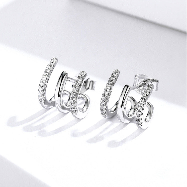 Romantic Layered Heart Earrings | S925 Sterling Silver Romantic