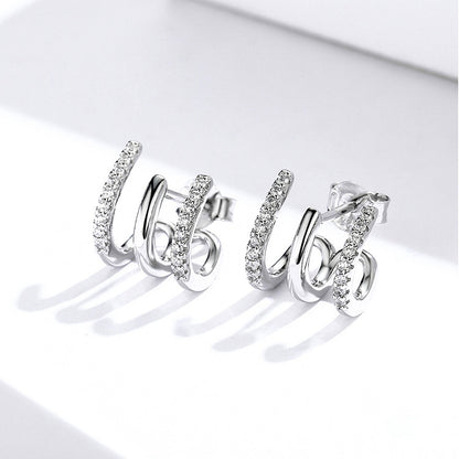 Romantic Layered Heart Earrings | S925 Sterling Silver Romantic