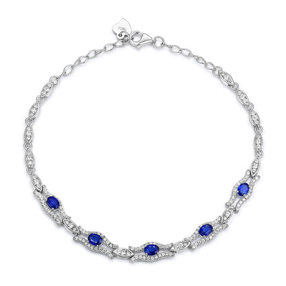 Natural Sapphire Bracelet | S925 Sterling Silver