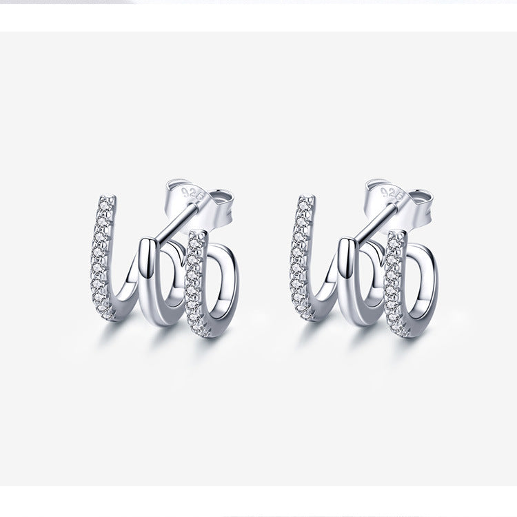 Romantic Layered Heart Earrings | S925 Sterling Silver Romantic