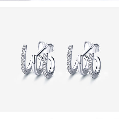 Romantic Layered Heart Earrings | S925 Sterling Silver Romantic
