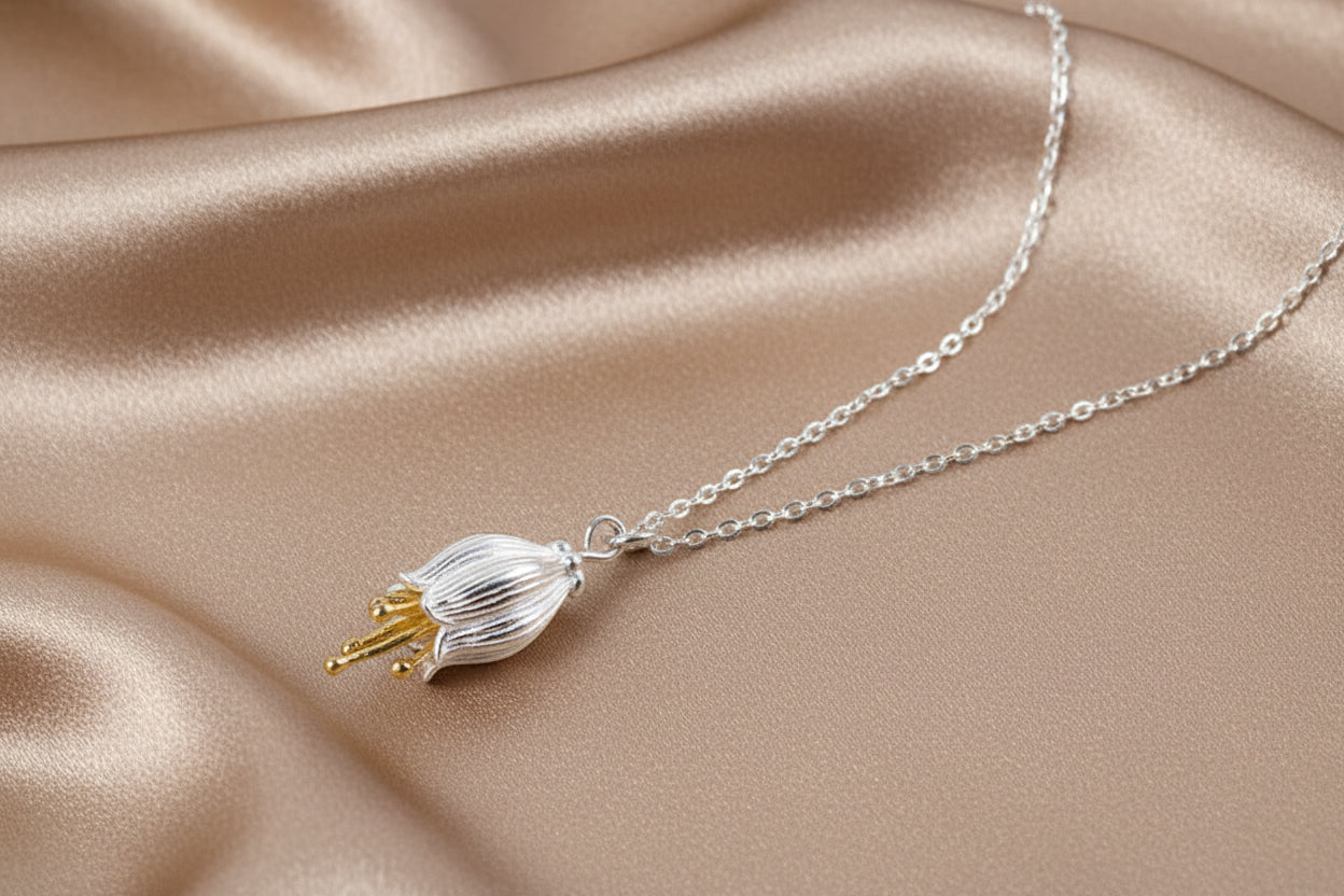 Silver Flower Pendant Necklace | S925 Sterling Silver