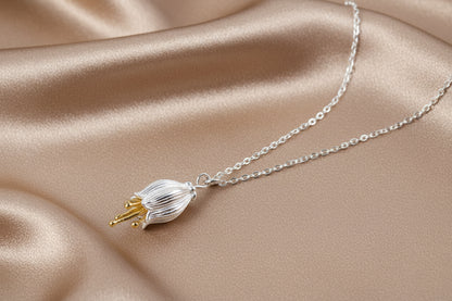 Silver Flower Pendant Necklace | S925 Sterling Silver