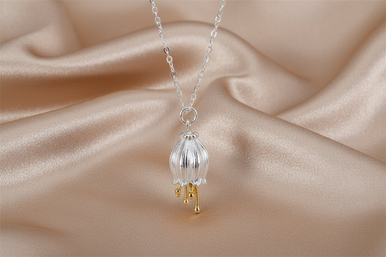 Silver Flower Pendant Necklace | S925 Sterling Silver