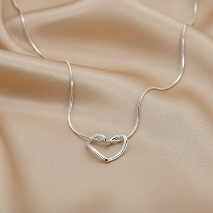 Hollow Heart Pendant Necklace | S925 Sterling Silver