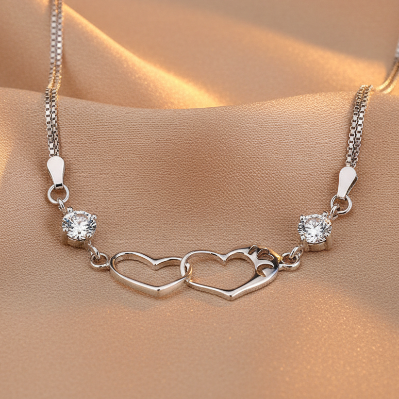 Intertwined Hearts Bracelet | S925 Sterling Silver