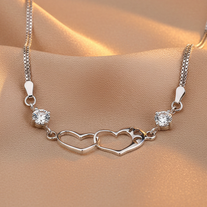 Intertwined Hearts Bracelet | S925 Sterling Silver