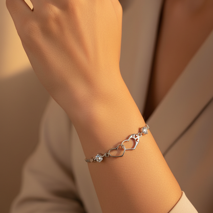 Intertwined Hearts Bracelet | S925 Sterling Silver