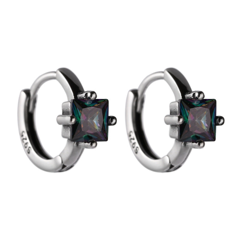 Colour Zircon Stud Earrings | S925 Sterling Silver