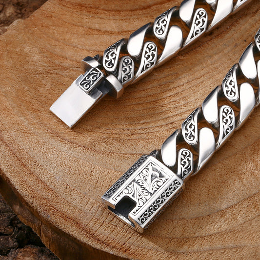 Tang Grass Cuban Link Bracelet | S925 Sterling Silver