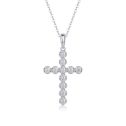 Moissanite Diamond Cross Necklace | S925 Sterling Silver
