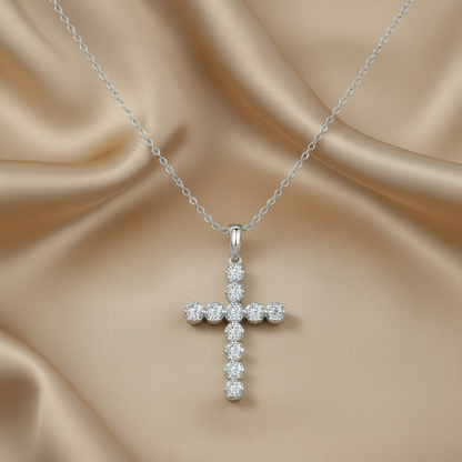 Moissanite Diamond Cross Necklace | S925 Sterling Silver