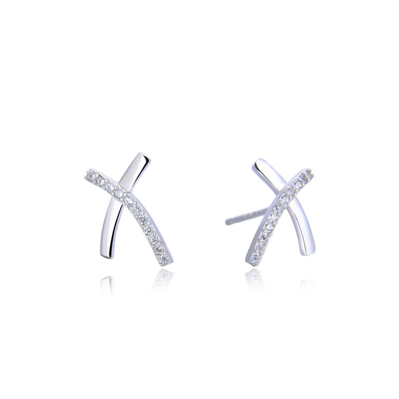 Zircon Stud Earrings | S925 Sterling Silver Platinum