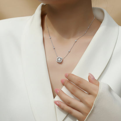 Pendentif en moissanite douce | Argent S925 plaqué platine