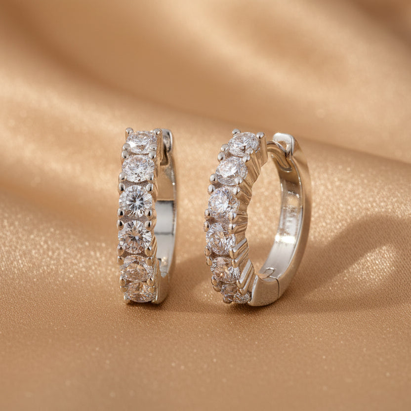 Pursuit Moissanite Stud Earrings | S925 Silver Platinum-plated