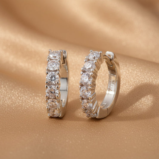 Pursuit Moissanite Stud Earrings | S925 Silver Platinum-plated