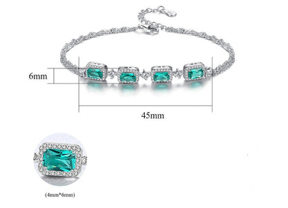 Bracelet en émeraude | Argent sterling S925