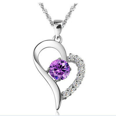 Collier Clavicule Pierre Précieuse Violette | Argent Sterling S925 Minimaliste
