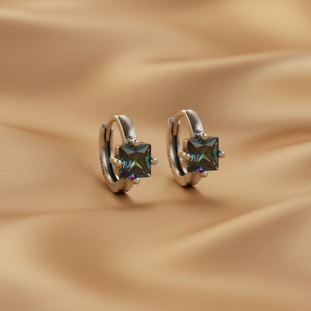 Colour Zircon Stud Earrings | S925 Sterling Silver