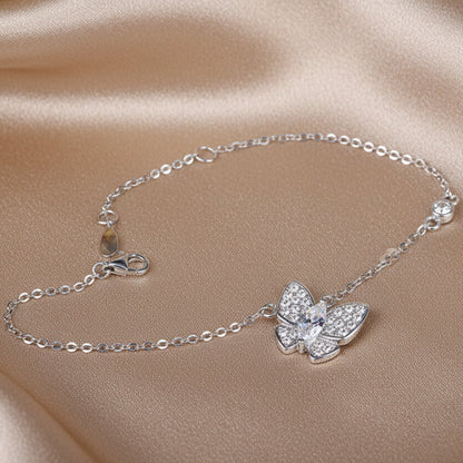Zircon Butterfly Adjustable Bracelet | S925 Sterling Silver
