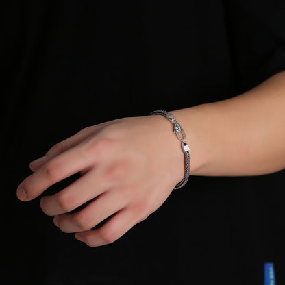 Bracelet Punk Diamant | Argent Sterling S925 Style Hip-Hop Homme