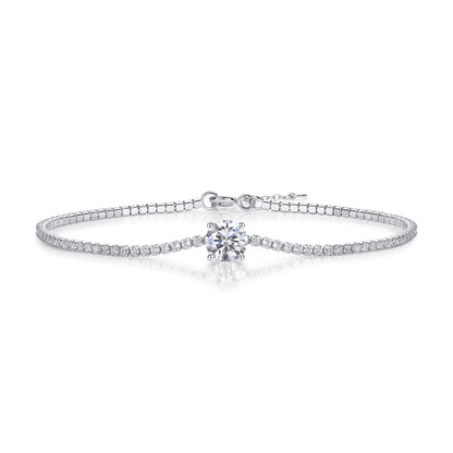 Bracelet Moissanite Rosée de l'Aube | Argent 925 Plaqué Platine