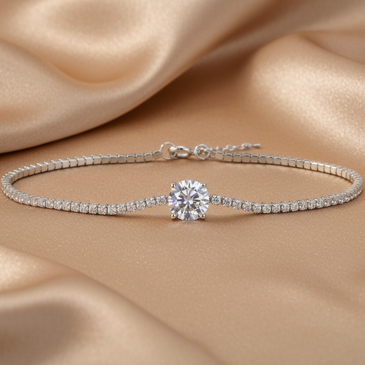 Dawn Dew Moissanite Bracelet | S925 Silver Platinum-plated