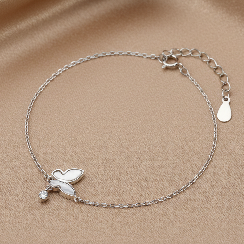 Butterfly Shell Bracelet | S925 Sterling Silver