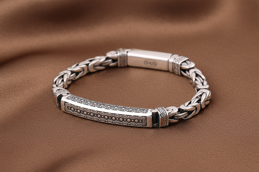 Thai Silver Retro Keel Pattern Bracelet | S925 Sterling Silver