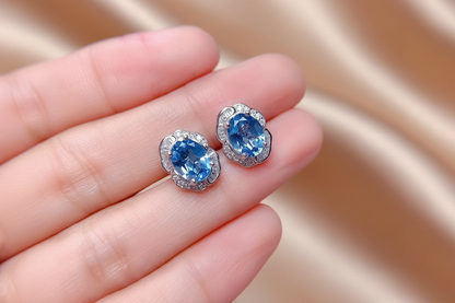 Blue Topaz Pendant Necklace | S925 Sterling Silver