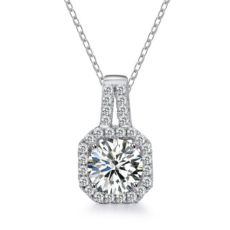 Collier Princesse Sac en Argent Sterling 925 Moissanite pour Femme