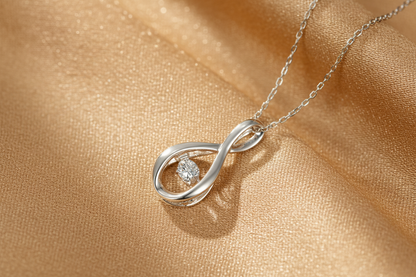 Collier avec pendentif en moissanite | Argent S925 plaqué platine