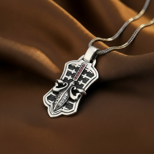 Boat Anchor Tag Pendant Necklace | S925 Sterling Silver