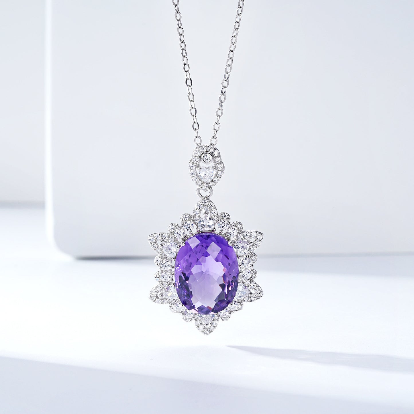 Natural Amethyst Necklace | S925 Sterling Silver