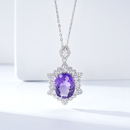 Natural Amethyst Necklace | S925 Sterling Silver