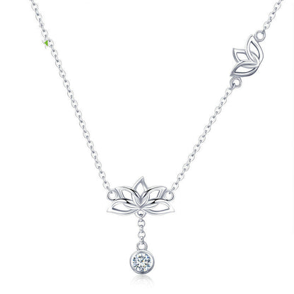 Lotus Clavicle Chain Necklace | S925 Sterling Silver