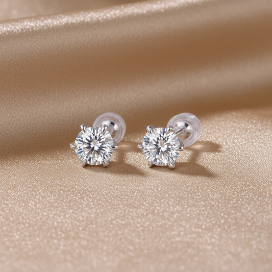 Moissanite Protection Stud Earrings | S925 Sterling Silver