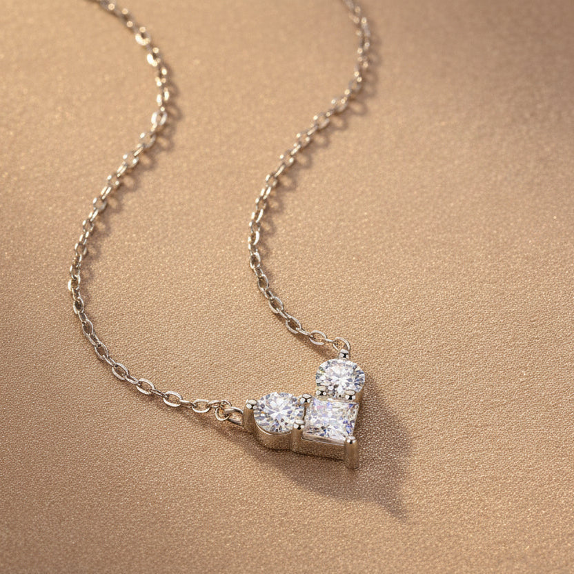 Love In The Present Moissanite Necklace | S925 Silver Platinum-plated