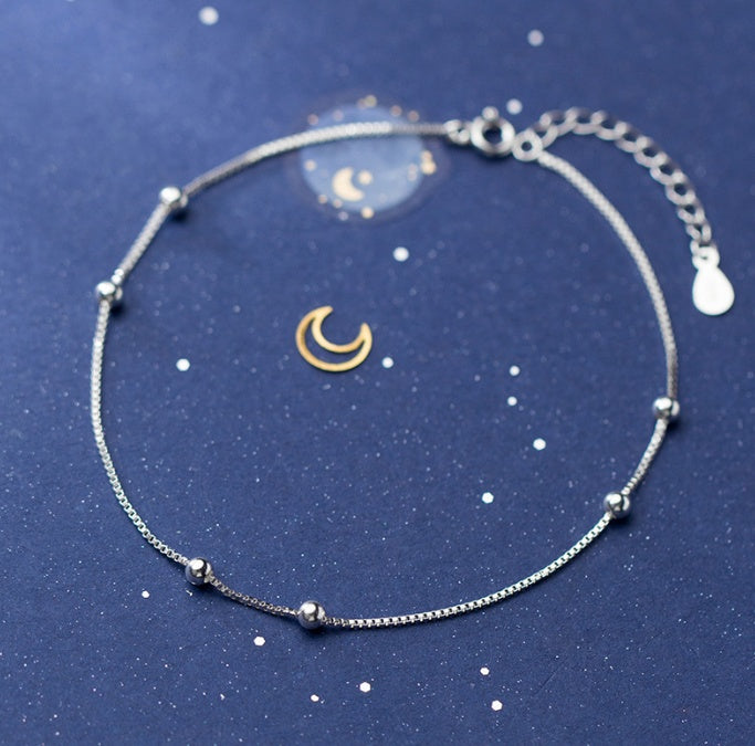 Minimalist Silver Beed Bracelet | S925 Sterling Silver