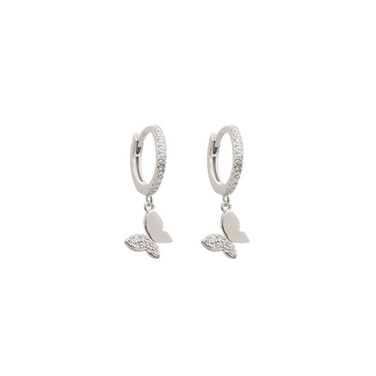 Butterfly Hoop Earrings | S925 Sterling Silver