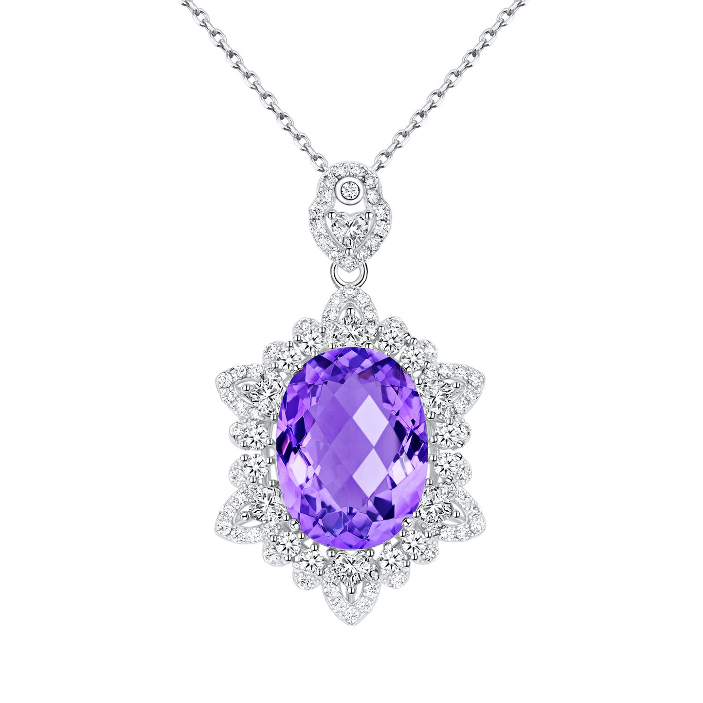 Natural Amethyst Necklace | S925 Sterling Silver