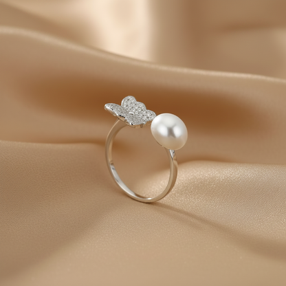 Butterfly Pearl Duality Ring | S925 Sterling Silver