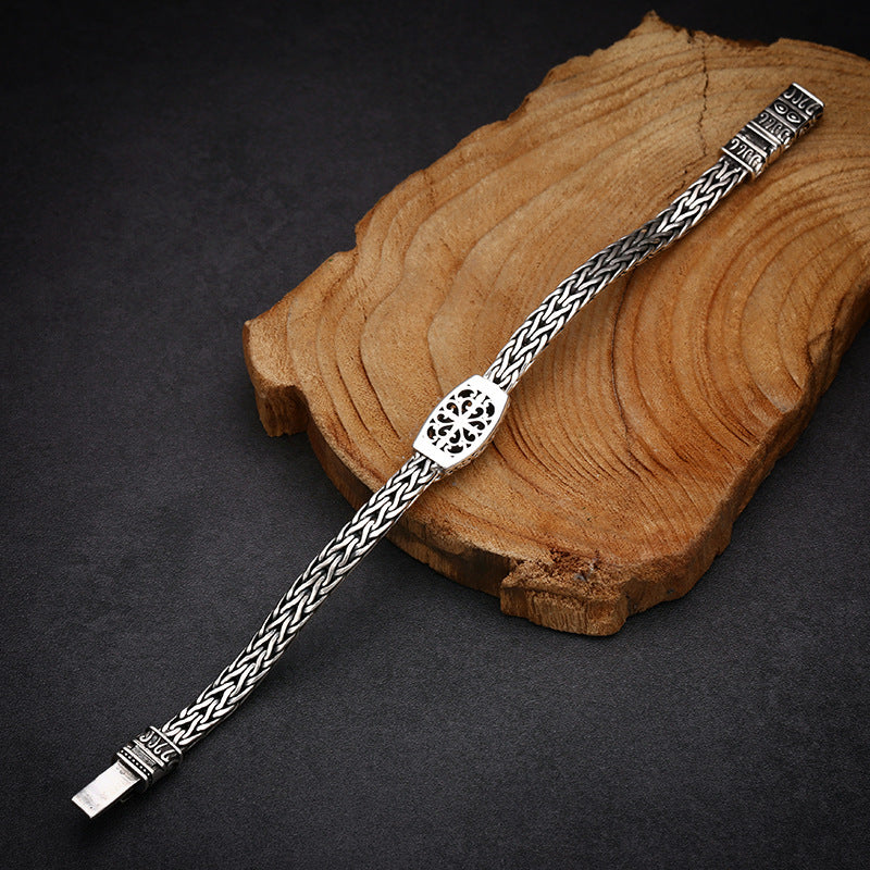 Hand-Woven Blue Zircon Bracelet | 925 Sterling Silver
