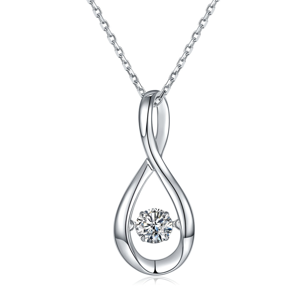 Collier avec pendentif en moissanite | Argent S925 plaqué platine
