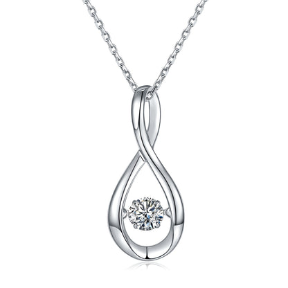Collier avec pendentif en moissanite | Argent S925 plaqué platine