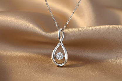 Collier avec pendentif en moissanite | Argent S925 plaqué platine