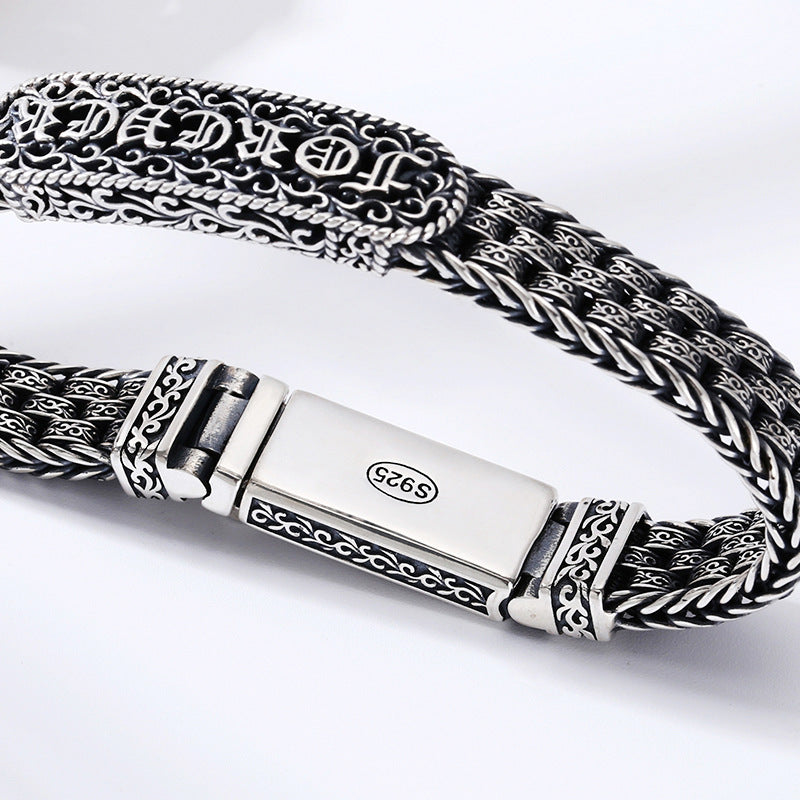 Retro Tang Grass Totem Bracelet | S925 Sterling Silver