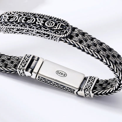 Retro Tang Grass Totem Bracelet | S925 Sterling Silver